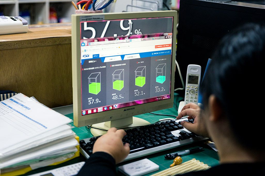 IoTごみ箱のモニタリング画面