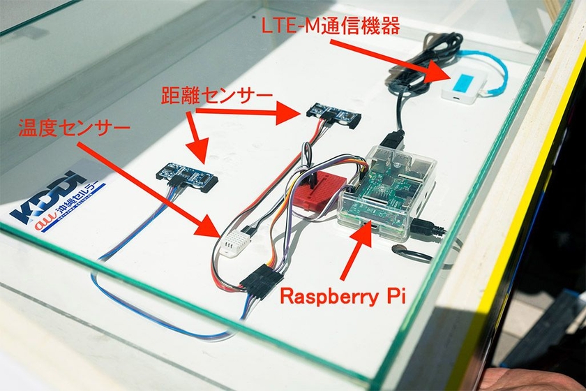 IoTごみ箱の内部