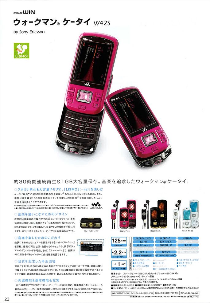 ウォークマン® ケータイ W42Sのカタログ