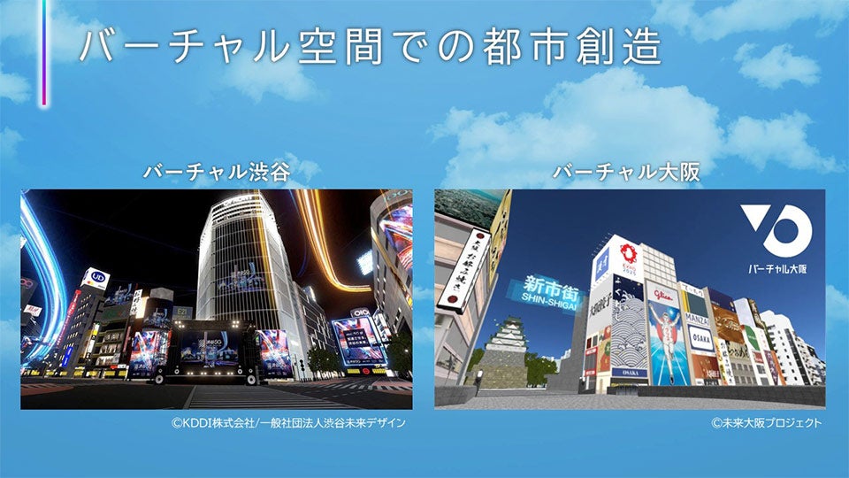 左：バーチャル渋谷、右：バーチャル大阪
