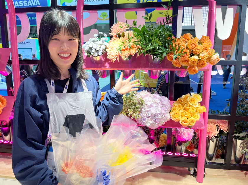花を手渡しでもらうことができる