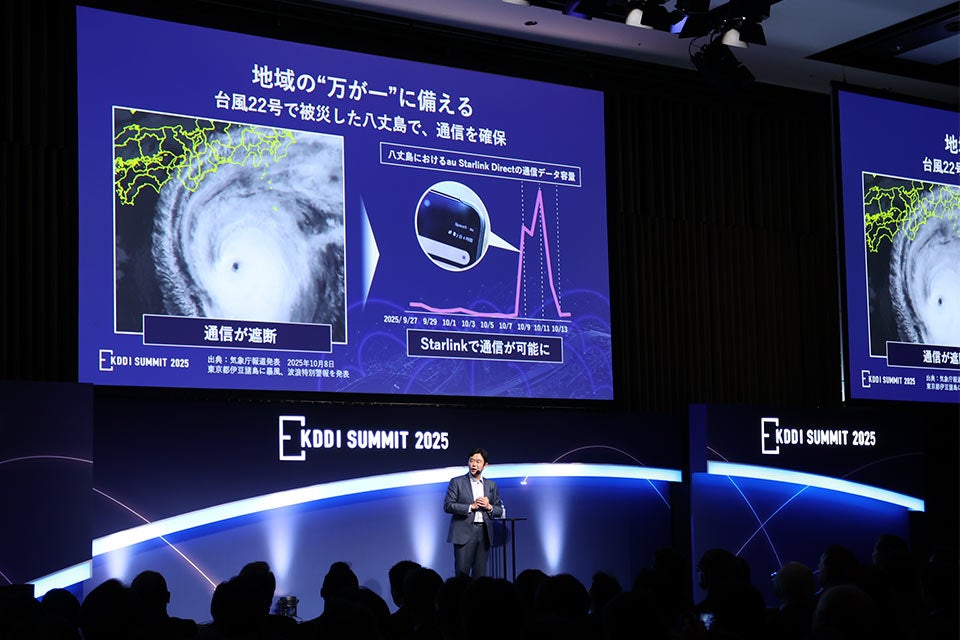 台風22号で被災した八丈島で、通信を確保