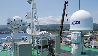 災害時の迅速なエリア復旧に向けて 巡視船『さつま』船上の2GHz帯携帯電話基地局の実証実験に成功