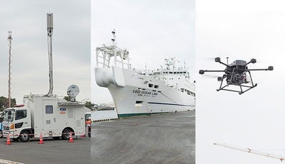 ドローンで被災者を捜索 「陸海空」から通信を復旧するKDDIの災害対策に密着