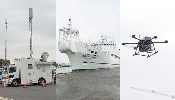 ドローンで被災者を捜索 「陸海空」から通信を復旧するKDDIの災害対策に密着